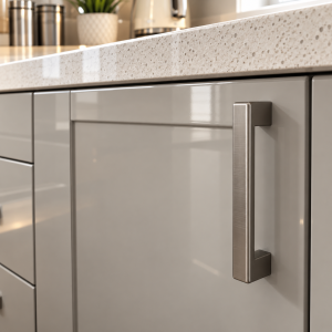 Restyle my kitchen Modern Dove-Gray Kitchen Cabinet Detail